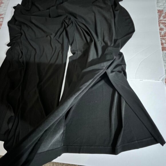 EMMA & MICHELE black Ruffle Leg Jumpsuit with Slits - Picture 2 of 16